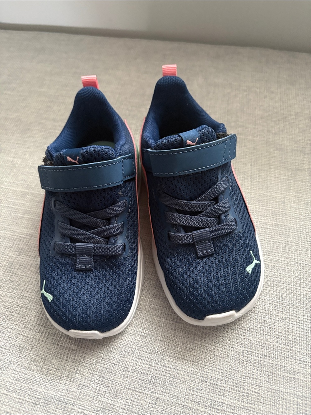 Puma Kids Navy and Pink Lightweight Sneakers - Picture 1 of 3